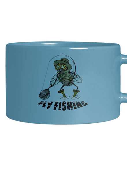 Fly fishing hrnček makronka Blue Macaron