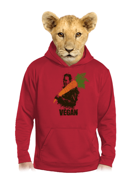 Vegan detská mikina klokanka Fire Red