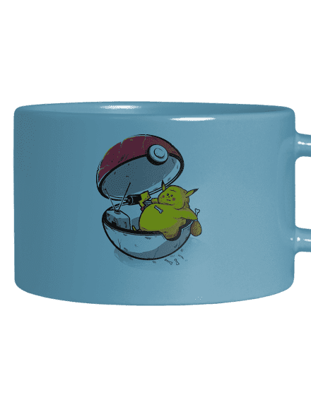 Koniec pokémona hrnček makronka Blue Macaron