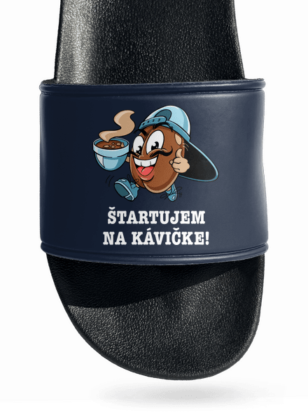 Štartujem na kávičke šľapky Navy