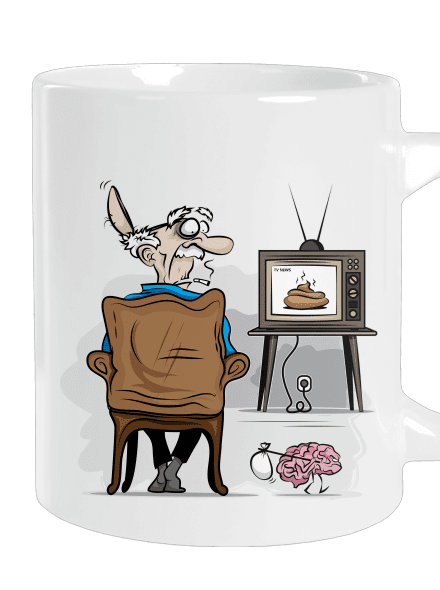 TV News veľký hrnček White