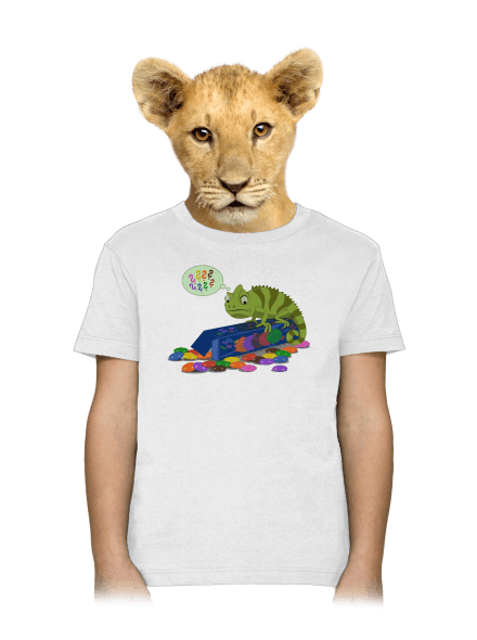 Zmätený chameleón detské tričko White