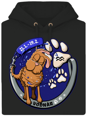 Psí horoskop: Vodnár unisex mikina premium Dark Black