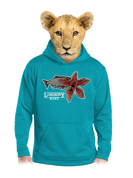 Lososový kvet detská mikina klokanka Hawaiian Blue