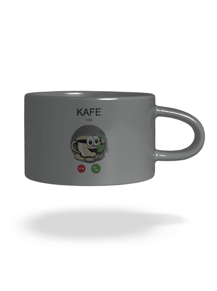 Kafe volá hrnček makronka Grey Macaron