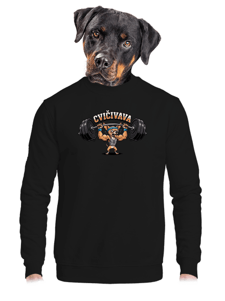 Cvičivava unisex mikina bez kapucne Black