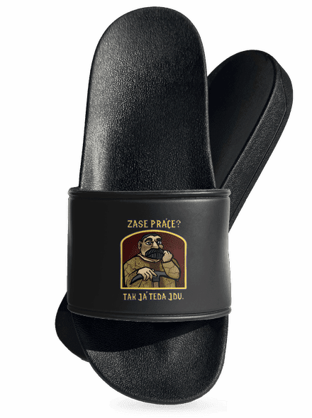 Zase práce? šľapky Black