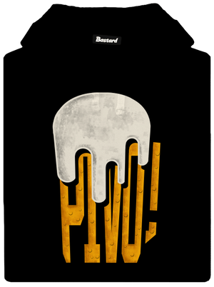 Nápis Pivo pánska mikina klokanka Black