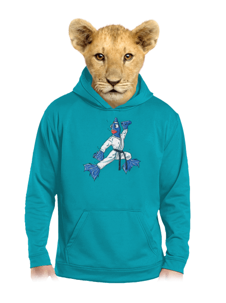 Bojovníčka detská mikina klokanka Hawaiian Blue