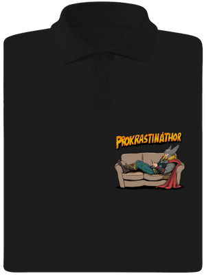 Prokrastináthor pánska polokošeľa Black