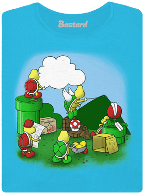 Ako sa stavia nový level? dámske tričko s lemom Blue Atol