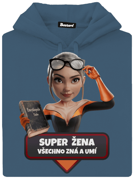 Super mama dámska mikina klokanka Denim