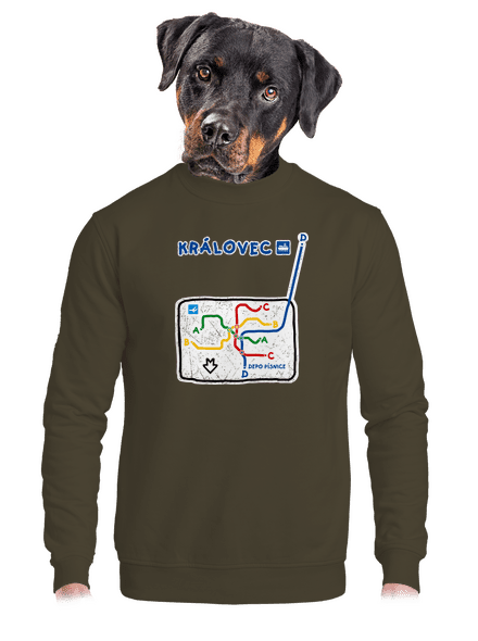Metro Královec unisex mikina bez kapucne Urban Khaki