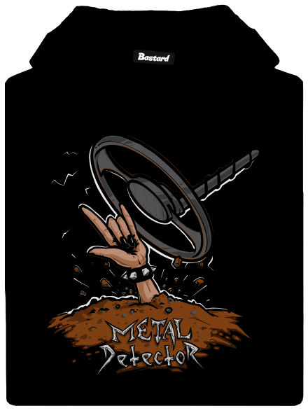 Metal detector pánska mikina klokanka Black