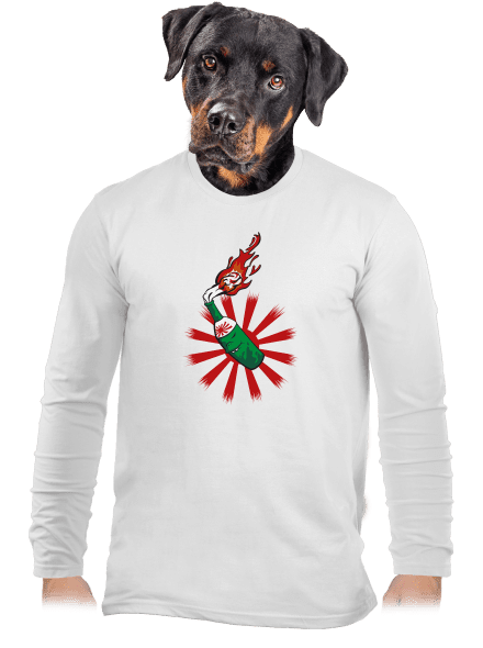 Kamikaze pánske dlhý rukáv White