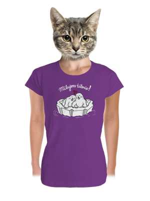 Milujem túlenie dámske tričko prémium Purple