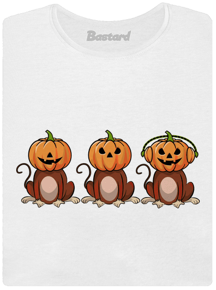 Halloween opičky dámske tričko s lemom White