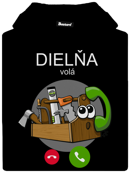 Dielňa volá pánska mikina klokanka Black