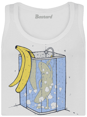 Banán v sprche dámske tielko klasické White