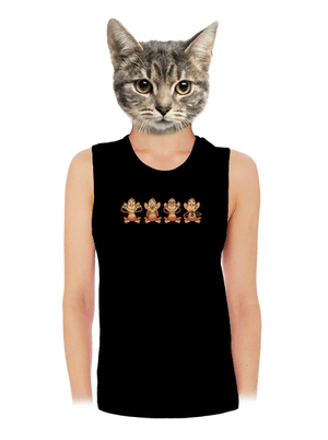 Opička s mobilom dámske tielko voľné Black