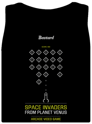 Space Invaders dámske tielko klasické Black