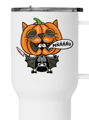 Halloweenská kočička termohrnček White