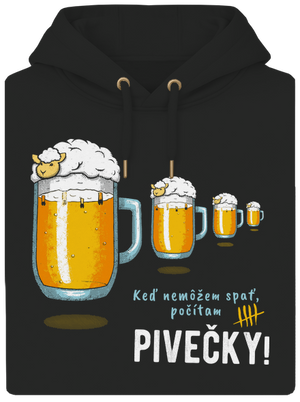 Pivečka unisex mikina premium Dark Black