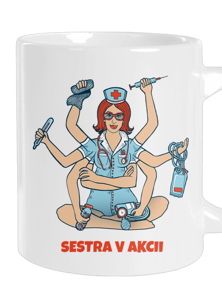 Sestra v akcii veľký hrnček White
