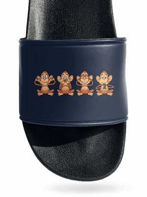 Opička s mobilom šľapky Navy