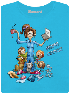 Mamičky home office dámske tričko s lemom Blue Atol