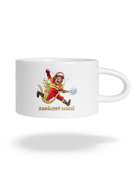 Zapálený hasič a hasička hrnček makronka White