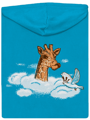 Žirafa v oblakoch dámska mikina na zips Blue Atol