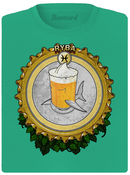 Pivný horoskop: Ryba dámske športové tričko Mint Mal
