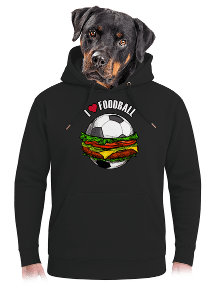 Foodball unisex mikina premium Dark Black