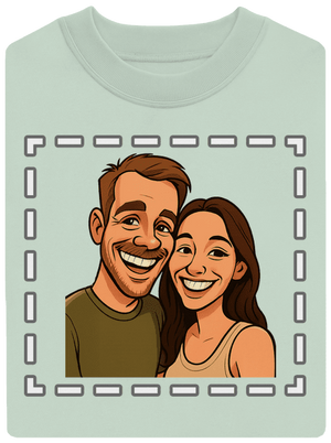 Karikatúra z vlastnej fotky unisex mikina bez kapucne Blush Mint