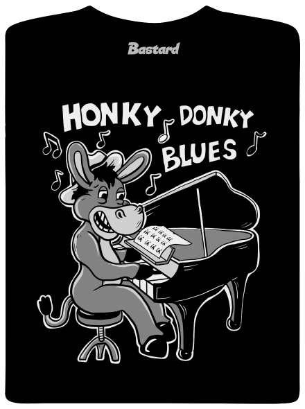 Honky donky blues pánske dlhý rukáv Black