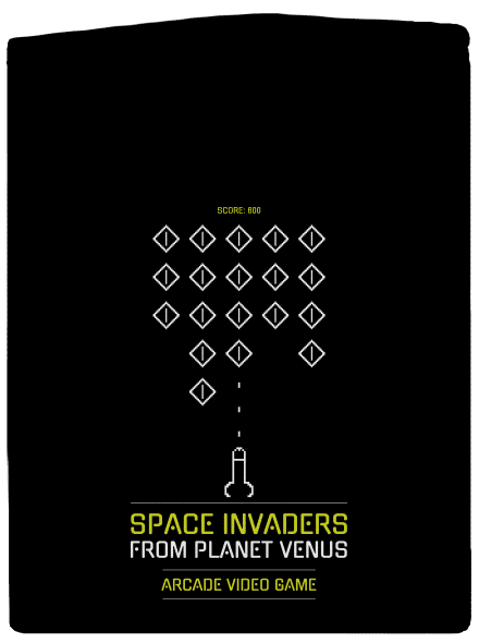 Space Invaders pánska mikina na zips Black