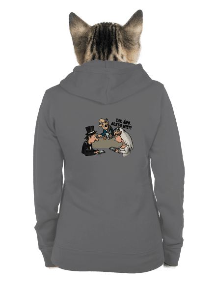 Svadobný obrad dámska mikina na zips Steel Gray