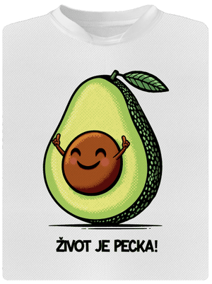 Život je pecka pánske športové tričko White