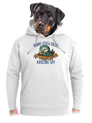 Ranné vtáča spí unisex mikina premium Snowwhite