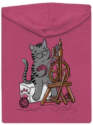 Mačka pradie dámska mikina na zips Magenta