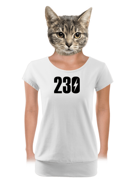 230 V dámske tričko s lemom White
