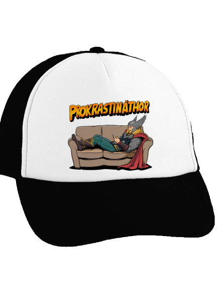 Prokrastináthor šiltovka truckerka Black cap