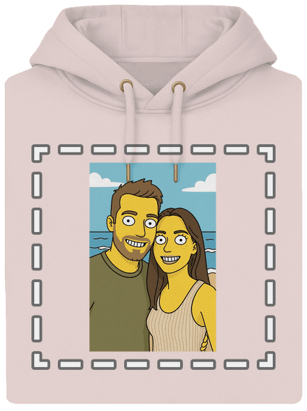 Simpsonovi z vlastnej fotky unisex mikina premium Rose Chalk