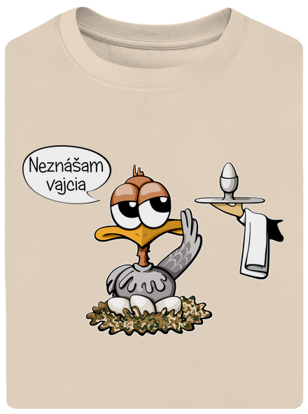 Neznášam vajcia unisex tričko oversized Almond