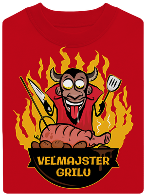 Veľmajster grilu unisex mikina bez kapucne Red