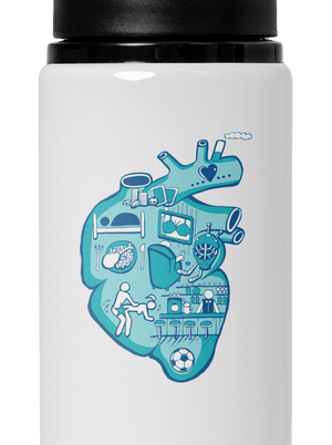 Srdce bije pre flaša na vodu White