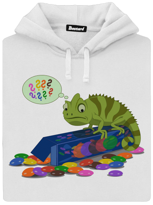 Zmätený chameleón dámska mikina klokanka White