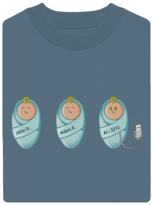 AI baby unisex mikina bez kapucne Nordic Blue