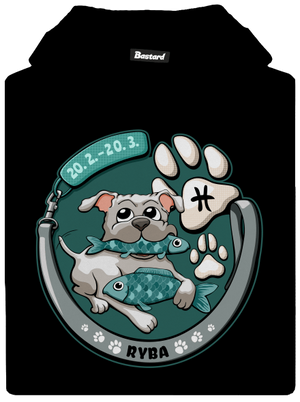 Psí horoskop: Ryba detská mikina klokanka Black